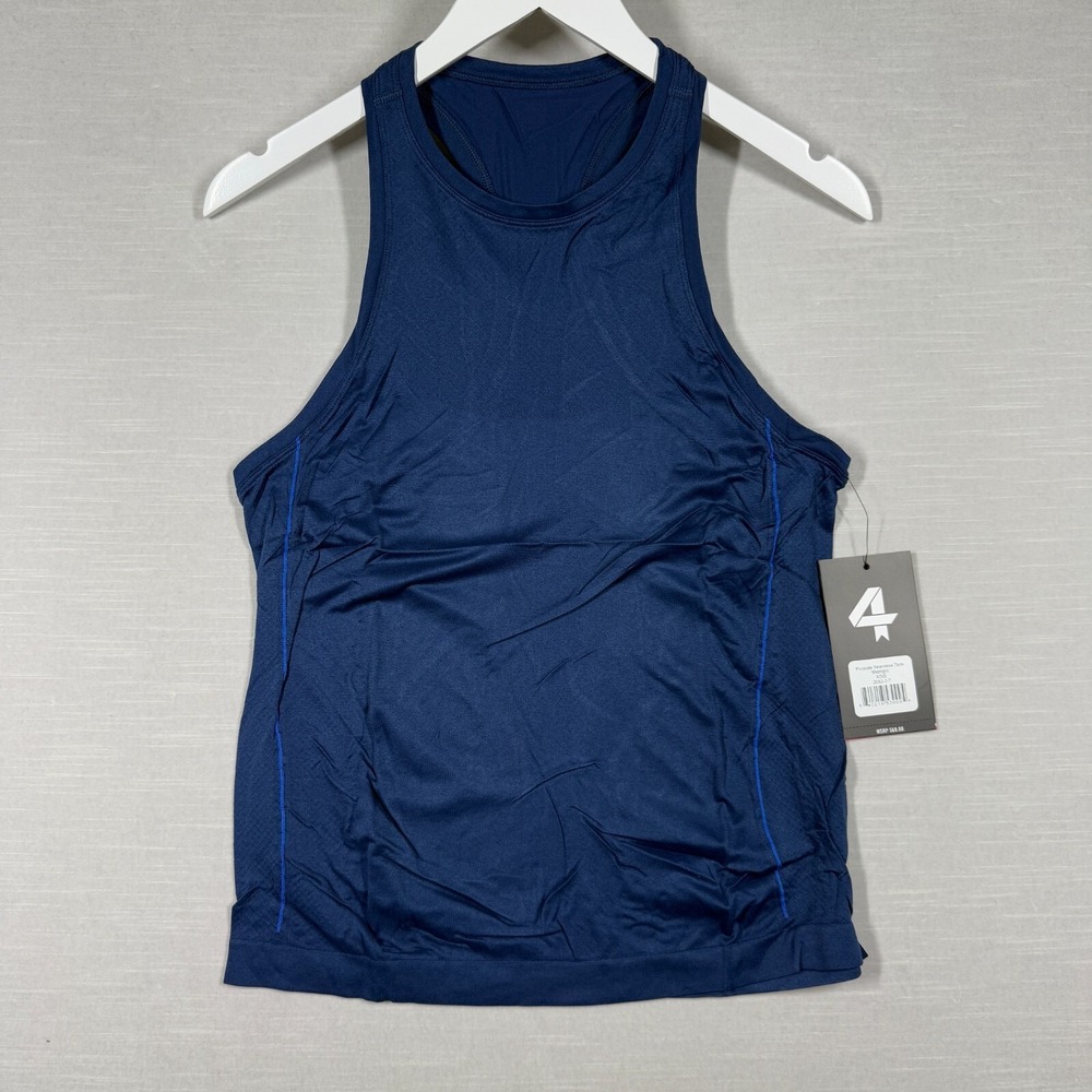 Fourlaps Tops Womens XS Small‎ Blue Purpose Seamless Tank Athletic Wicking